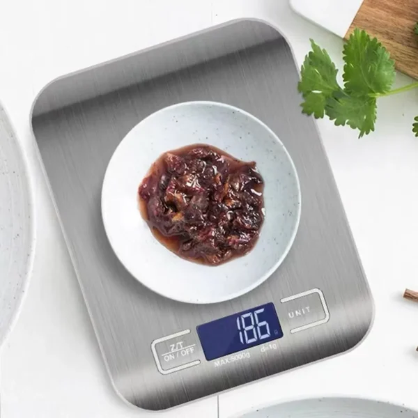 Balanças Aço Inoxidável Para Pesagem de Alimentos Excelentes Para Receitas e Dieta Alimentar, pesa até 10kg. - Image 3