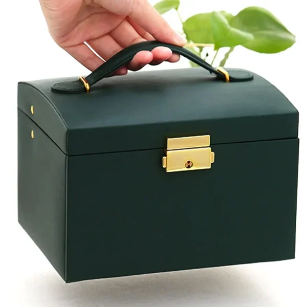 Caixa de Jóias em Couro de Três Camadas - Estilo Gaveta - 1 Peça - Image 4