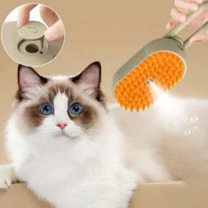 3 em 1 escova a vapor para cão e gato, spray fumegante, massagem, pente de beleza, depilação, acessórios para animais de estimação