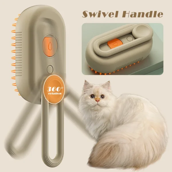 3 em 1 escova a vapor para cão e gato, spray fumegante, massagem, pente de beleza, depilação, acessórios para animais de estimação - Image 5