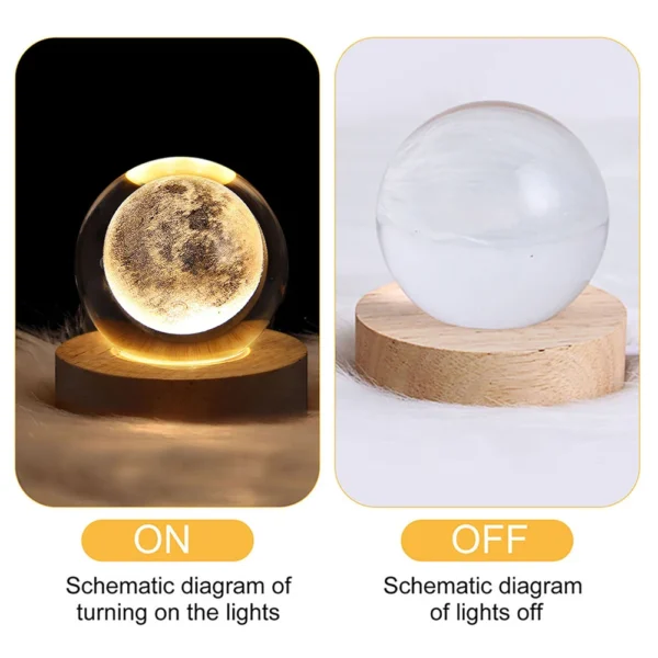 3D Bola De Cristal Luzes Da Noite, Planeta Brilhante, Galáxia, Astronauta, Lâmpada De Mesa Da Lua, Lâmpada De Atmosfera USB, Decorações De Mesa, Presentes Para Crianças - Image 4