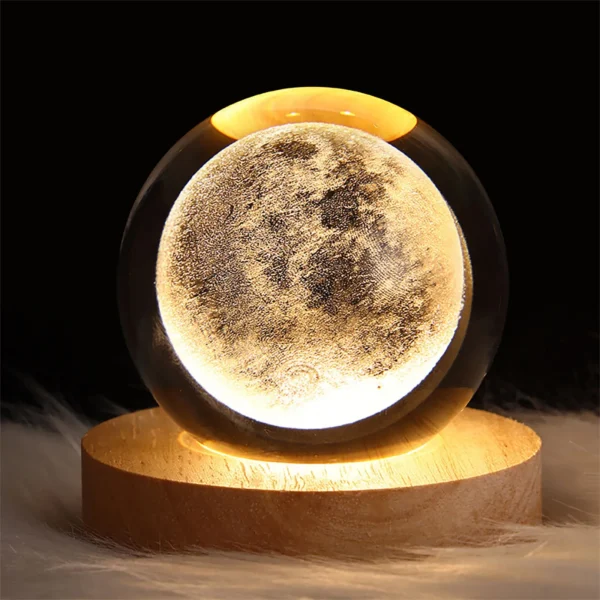3D Bola De Cristal Luzes Da Noite, Planeta Brilhante, Galáxia, Astronauta, Lâmpada De Mesa Da Lua, Lâmpada De Atmosfera USB, Decorações De Mesa, Presentes Para Crianças