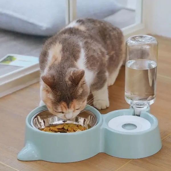 Fonte Automática de Água e Comedouro Azul para Pets: Mantenha Seus Gatos e Cães Hidratados com Estilo - Image 2