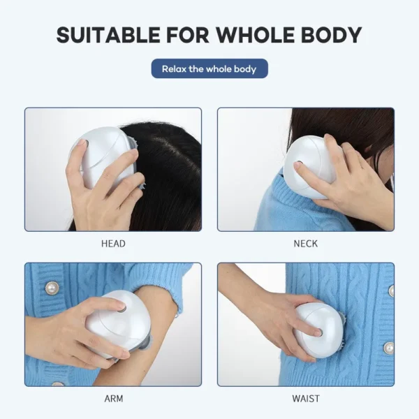 Massageador de Cabeça elétrica do couro cabeludo para o crescimento do cabelo, anti estresse e super relaxante excelente para saúde do ombro e pescoço.