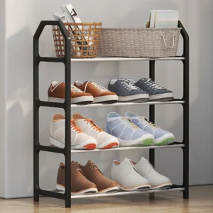 Rack Organizador de Calçados, Fácil Montagem De 4 Níveis Excelente para Quartos e Banheiros.