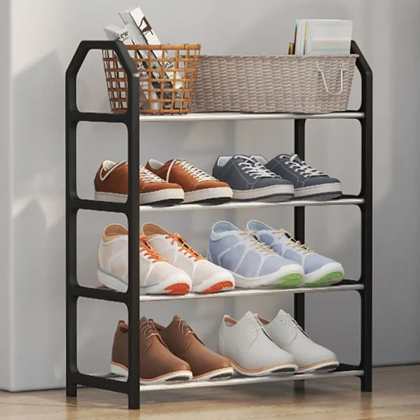 Rack Organizador de Calçados, Fácil Montagem De 4 Níveis Excelente para Quartos e Banheiros.