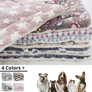 Esteira de dormir padrão urso para animal de estimação, cabelo macio, cobertor espesso, fleece pad, casa, lavável, quente, cão, gato, pet fornecimentos