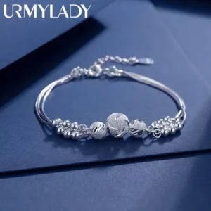 Fina Pulseira de Prata Esterlina para Mulheres, Excelente para usar em Festas, Casamentos e Ocasiões Especiais.
