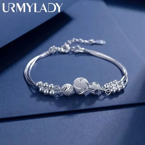 Fina Pulseira de Prata Esterlina para Mulheres, Excelente para usar em Festas, Casamentos e Ocasiões Especiais.
