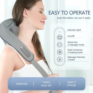 Massageador Foreverlily-sem fio para Pescoço e Costas, Ombro e Cervical Relaxante Trapézio