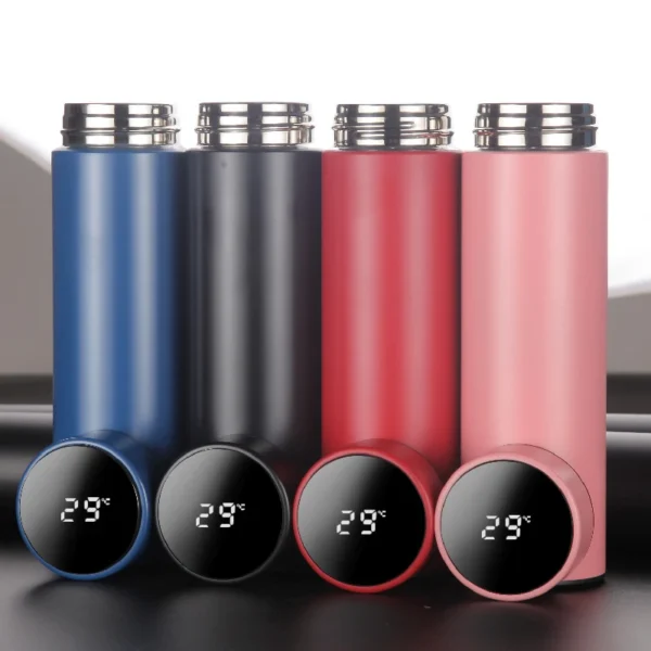 Garrafa Térmica 500ml Com Led Temperatura Inox Água Café Display Digital