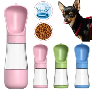 Garrafa de água Pet portátil, 2 em 1, tigelas ao ar livre, filhote de cachorro e chihuahua alimentador, andando suprimentos, pequenos e grandes cães e gatos