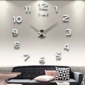 Grande Espelho Acrílico Adesivos Relógio De Parede, 3D DIY Relógios De Quartzo, Design Moderno, Sala De Estar,Horloge, 2023