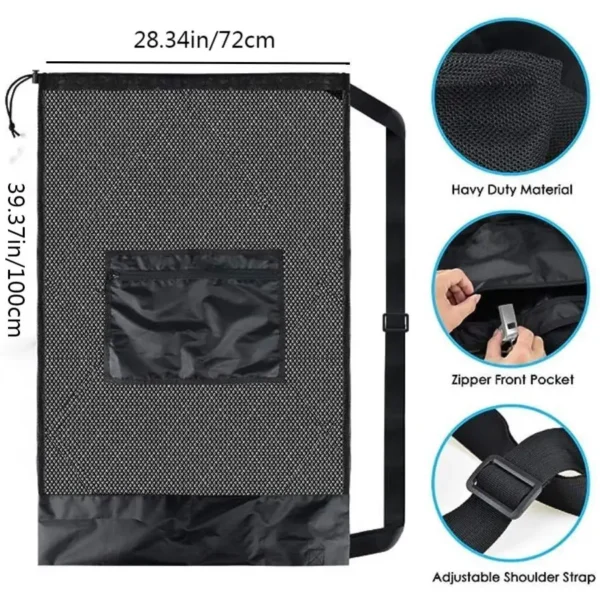 Grande Mochila Sports Bag com alças, saco de cordão para armazenamento de bolas de basquete, voleibol, beisebol e equipamentos de natação - Image 2