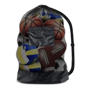 Grande Mochila Sports Bag com alças, saco de cordão para armazenamento de bolas de basquete, voleibol, beisebol e equipamentos de natação