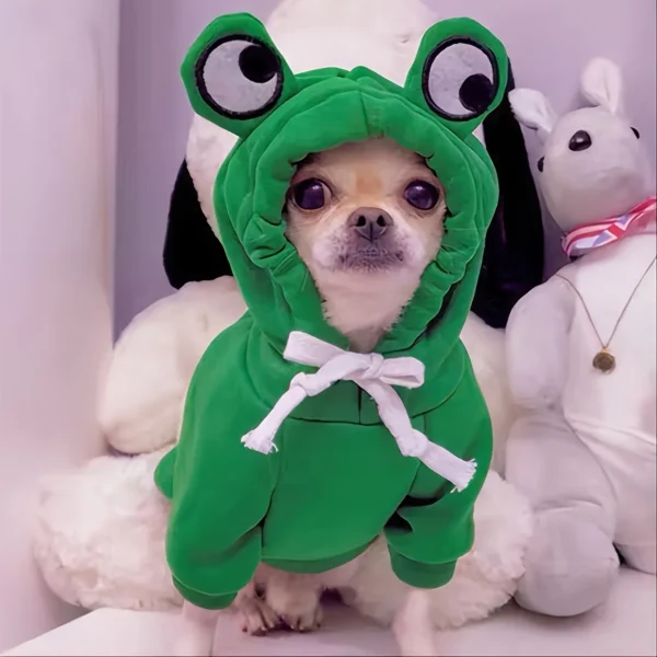 Moletons com Estampas de Sapo Fofos para Cães Pequenos