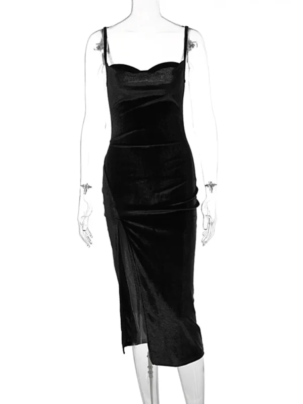 Vestido Nova York Maxi de Veludo Sem Mangas - Image 6