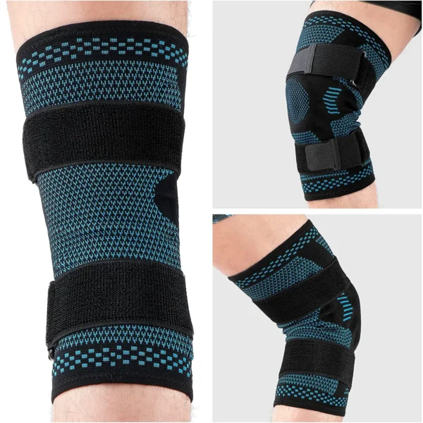 Joelheiras esportivas para dor no joelho Menisco Lesão Recuperação com estabilizadores laterais Patella Gel Joelho Suporte Manga de Compressão - Image 7