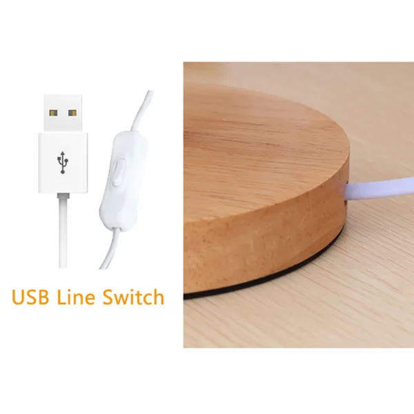 Lâmpada de cabeceira USB com Sombra Cilindro, Abajur para Quarto, Luz de mesa de madeira, Home Decor - Image 4
