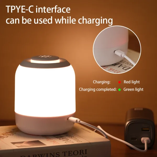 Abajur LED Lâmpada de toque para crianças, com sensor de toque, lâmpada de mesa portátil. - Image 2