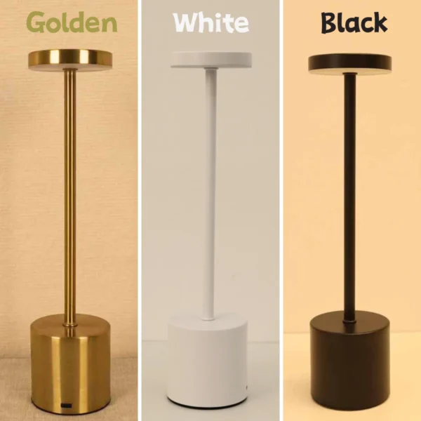 Abajur Recarregável com acionamento Touch, para Cabeceira, Luz Ambiente, Decoração ao ar livre, Luz Noturna, 3 cores - Image 2