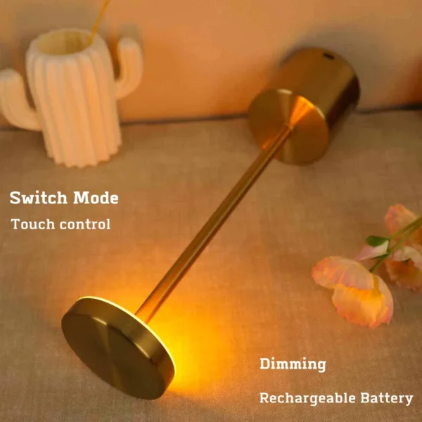 Abajur Recarregável com acionamento Touch, para Cabeceira, Luz Ambiente, Decoração ao ar livre, Luz Noturna, 3 cores - Image 3