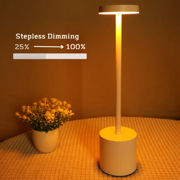 Abajur Recarregável com acionamento Touch, para Cabeceira, Luz Ambiente, Decoração ao ar livre, Luz Noturna, 3 cores - Image 4