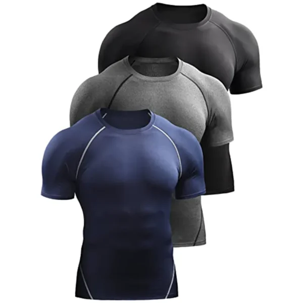 T-shirt de compressão masculina Sportswear, t-shirt Running, elástico, secagem rápida, tops desportivos, ginásio atlético, camisas de treino, verão, 2023