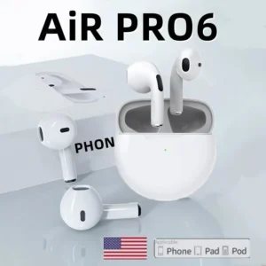 TWS Fones De Ouvido Sem Fio Bluetooth, Pro 6 Original, Mini Fones De Ouvido, fone De Ouvido Fone, Estéreo, Esporte Auricular para Xiaomi, Android