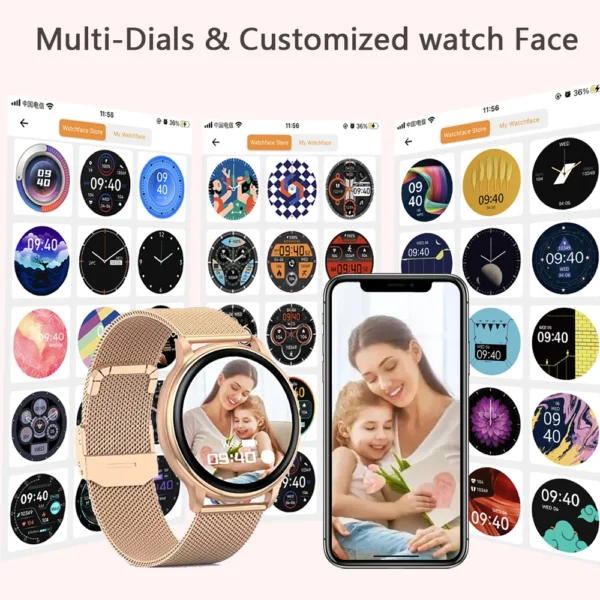 WEEDOM-Smartwatch com discagem personalizada para homens e mulheres, chamada Bluetooth, esporte, rastreador de fitness, freqüência cardíaca, Android, iOS, 2023 - Image 6