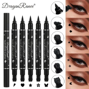 Delineador Líquido Dupla Cabeça Impermeável, Lua, Estrela, Formas de Coração, Carimbo de Tatuagem, Rápido para secar, Lápis Delineador de Olhos