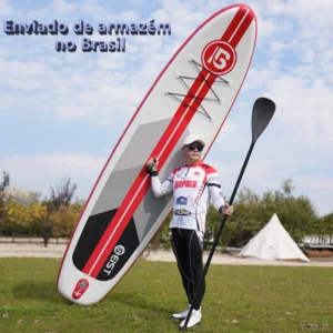 SUP Stand Up Paddle Board Tamanho 10'6 " 320CM Inflável Super Fácil de Carregar, Vem com Kit Completo: Remo Ajustável, Bomba para Inflar, Jogo de Quilhas, Leash, Kit Reparo, e Bolsas a Prova D´água.