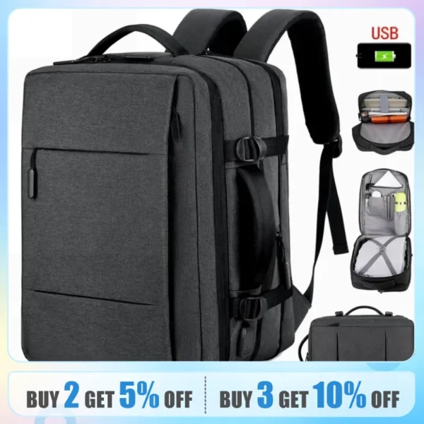Mochila Impermeável Expansível com Entrada USB - Image 6