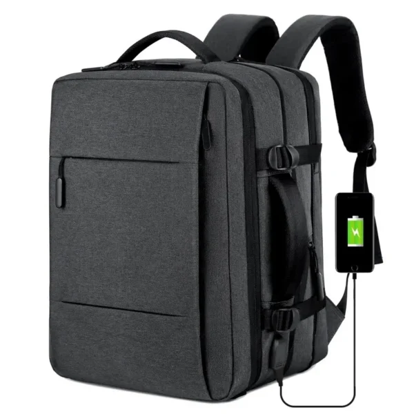 Mochila Impermeável Expansível com Entrada USB