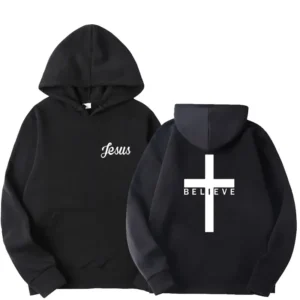 Moleton Believe Jesus com capuz, Sportwear