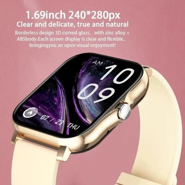 Relógio Touch Screen Inteligente para Homens e Mulheres, Relógio De Pulso Esportivo, Fitness, Chamadas Bluetooth, Smartwatch Digital. - Image 2