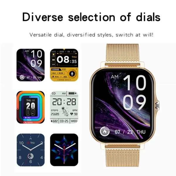 Relógio Touch Screen Inteligente para Homens e Mulheres, Relógio De Pulso Esportivo, Fitness, Chamadas Bluetooth, Smartwatch Digital. - Image 3