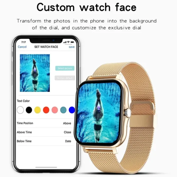 Relógio Touch Screen Inteligente para Homens e Mulheres, Relógio De Pulso Esportivo, Fitness, Chamadas Bluetooth, Smartwatch Digital. - Image 4