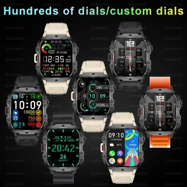 Relógio Smartwatch esportivo à prova d'água para homens, chamada bluetooth, mede o nível de oxigênio no sangue, smartwatch, tela 1.96 ", 420 mAh, esporte - Image 6