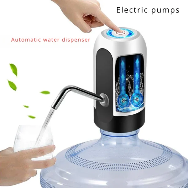 Bomba elétrica de água para galões de 5 Litros, recarregável USB, Ferramenta portátil