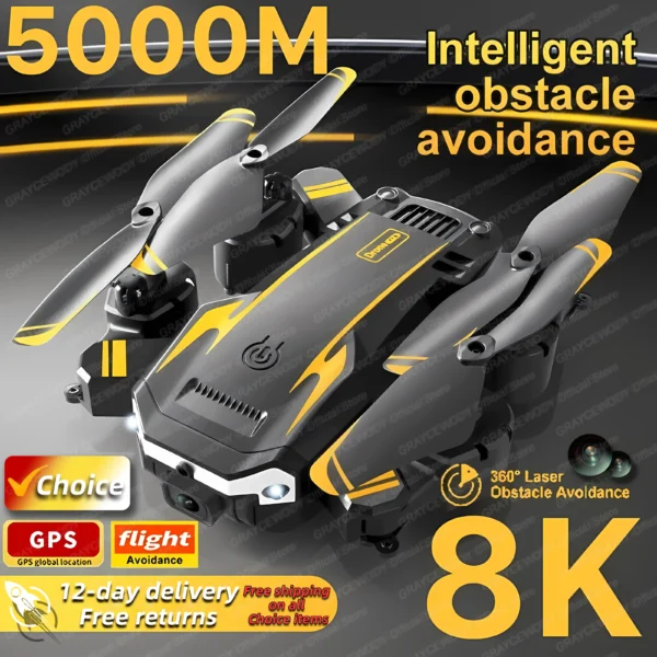 Novo Drone Profissional Alta Performance Quadcopter Dobrável, Com Fluxo Óptico, Evita Obstáculos, com Câmera HD 4K, 8K, S6 Max.